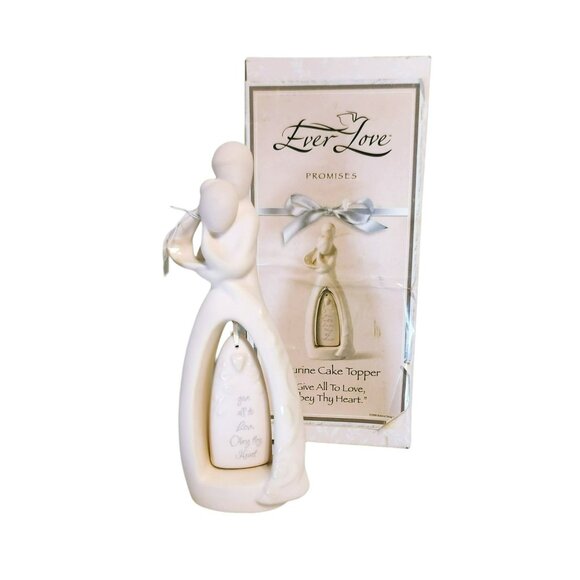 Enesco Ever Love Bride and Groom Wedding Topper Bell Bisque Porcelain 2006 - Picture 1 of 7